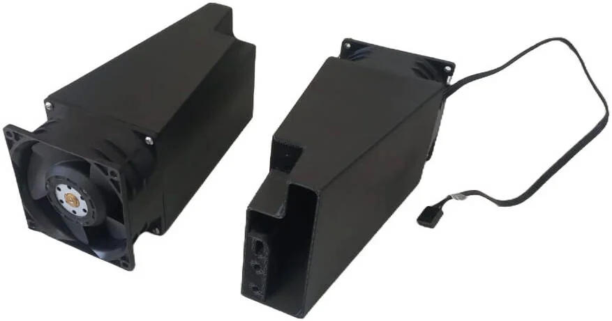 براکت فن برای فن صنعتی 80X PWM، سایز 80mm x 38mm، نوع بلبرینگ دوبل، سرعت فن 10000 دور در دقیقه. جریان هوای فن 83.66 CFM، برای H100، A100، L40S، L40، A40، مشکی