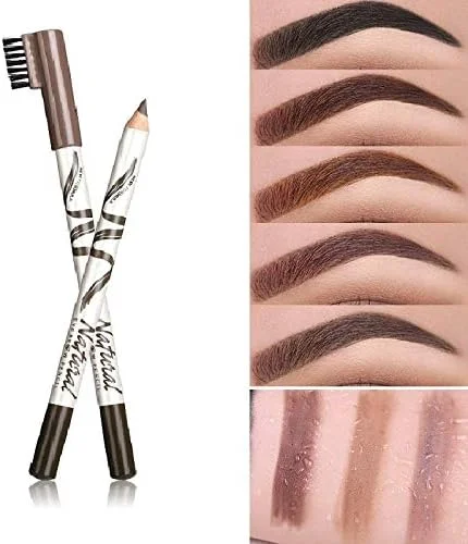 مداد ابرو منو MHZZ، ماژیک ابرو ضد آب، تاتو ابرو برای ابروها، 5 رنگ، قلم رنگی تقویت کننده، ماندگاری طولانی (رنگ: 01)