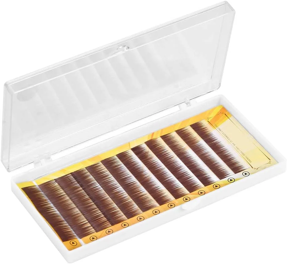 ابرو مصنوعی بلند Yosoo Health Gear، ابرو مصنوعی تکی، اکستنشن ابرو مصنوعی قهوه ای تیره ترکیبی، تقویت کننده ابرو مصنوعی تکی 5-8 میلی متر