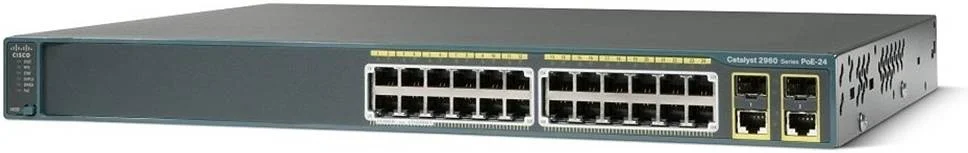 Cisco Catalyst WS-C2960-24PC-S LAN Lite Switch, 24x 10/100 PoE Ports, 370W PoE Power, 2x SFP 1G Uplink, 16 Gbps, Rack-mount 1U | WS-C2960+24PC-S