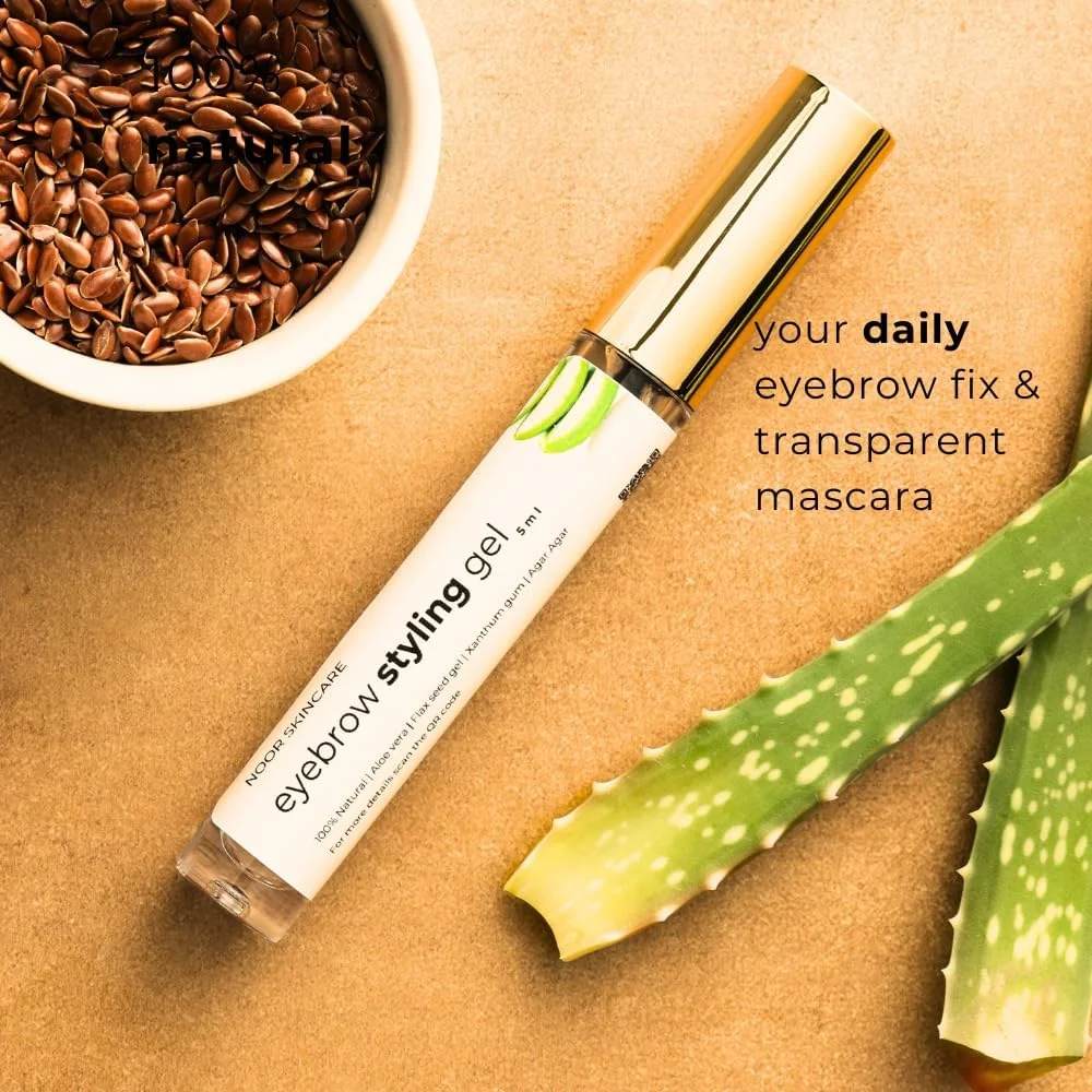 ژل ابرو نور اسکین کر با برس - ریمل ضد آب شفاف، تثبیت کننده و حالت دهنده، ست شفاف برای بانوان، تقویت کننده - ارگانیک، طبیعی، بدون صابون/واکس