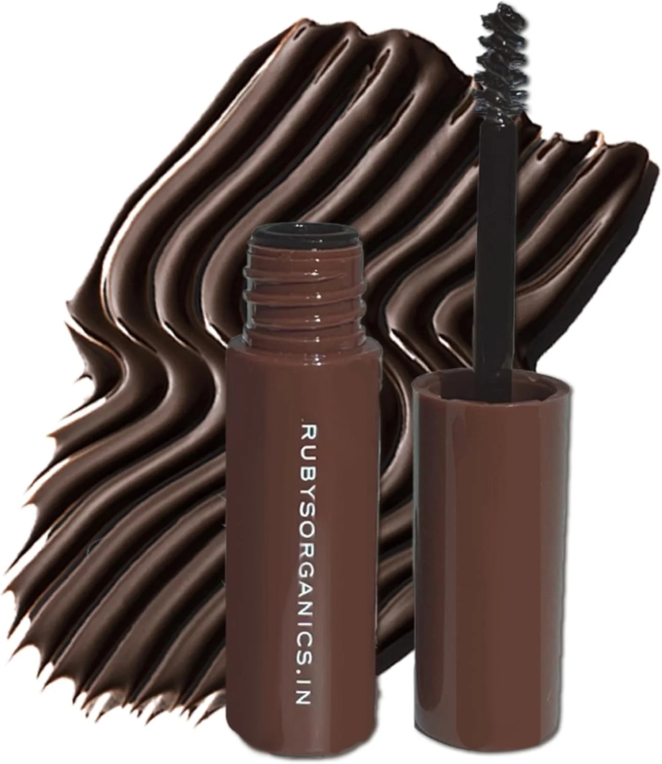 ژل ابروی رنگی روبی ارگانیکس حاوی روغن کرچک، ضد آب و ضد لک، حالت دهنده، فرم دهنده و پرپشت کننده ابروهای کم پشت، تقویت کننده رشد مو، طبیعی و غیر سمی، آرایش صورت برای بانوان - قهوه ای تیره (6