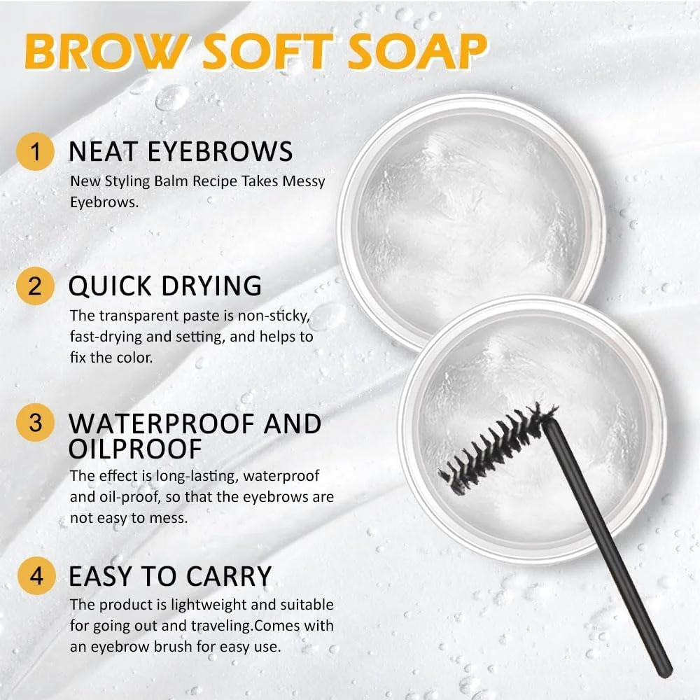 ست ژل ابرو 2 عددی، وکس حالت دهنده ابرو، ژل رنگی شفاف و ضد آب برای حالت دادن و تقویت ابرو، بالم آرایشی ابرو