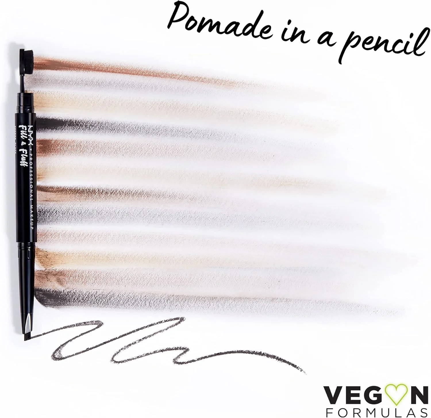 مداد ابرو پمادی پرکننده و حالت دهنده ابرو نیکس پروفشنال میکاپ، مشکی 08