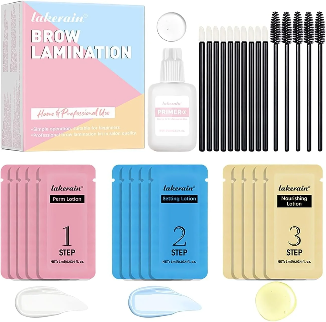 کیت لیفت ابرو NIKITA.VIVI، اثر لیفت فوری ابرو حرفه ای، لیفت ابرو DIY، کیت لیفت ابرو با لوسیون مغذی و تثبیت کننده به همراه ریمل و اپلیکاتور برای لیفت ابرو