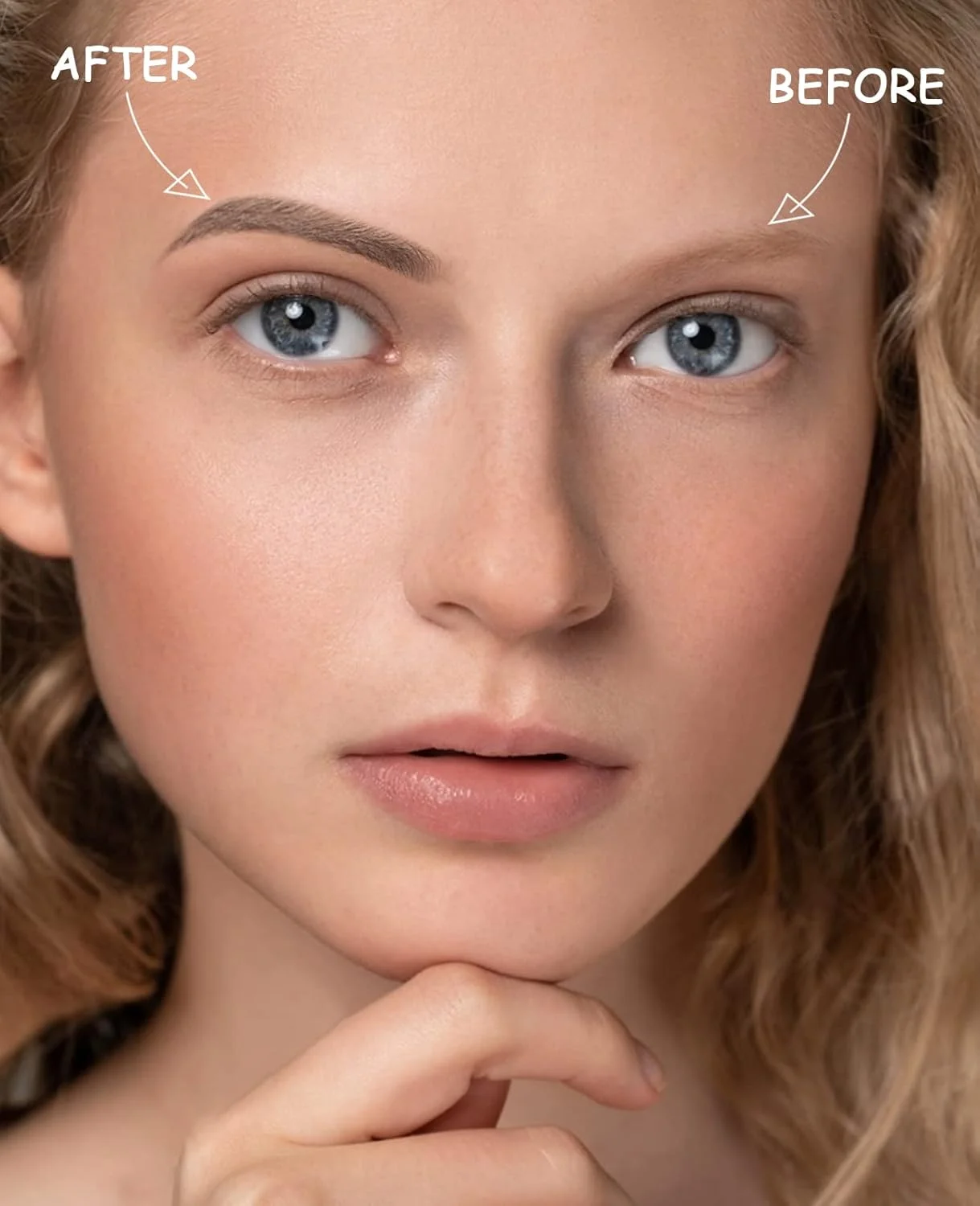 کیت مهر ابرو و قالب ابرو با اپلیکاتور اسفنجی، پودر ابروی ضد آب عالی (قهوه ای خاکستری)