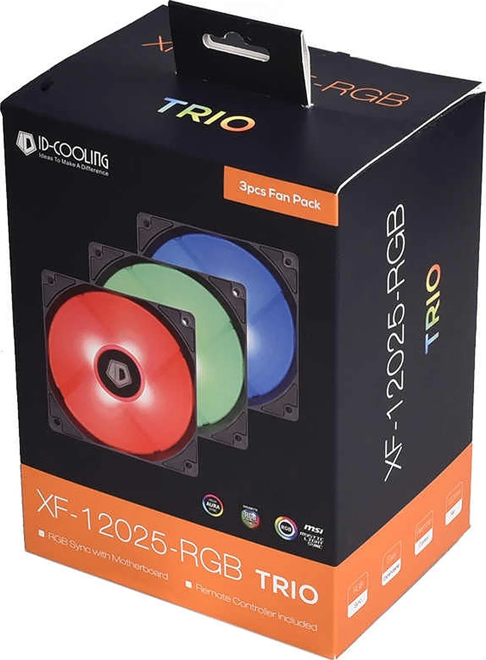 فن ۱۲۰ میلی‌متری ID-COOLING 12V RGB مدل XF-12025-RGB TRIO برای کامپیوتر