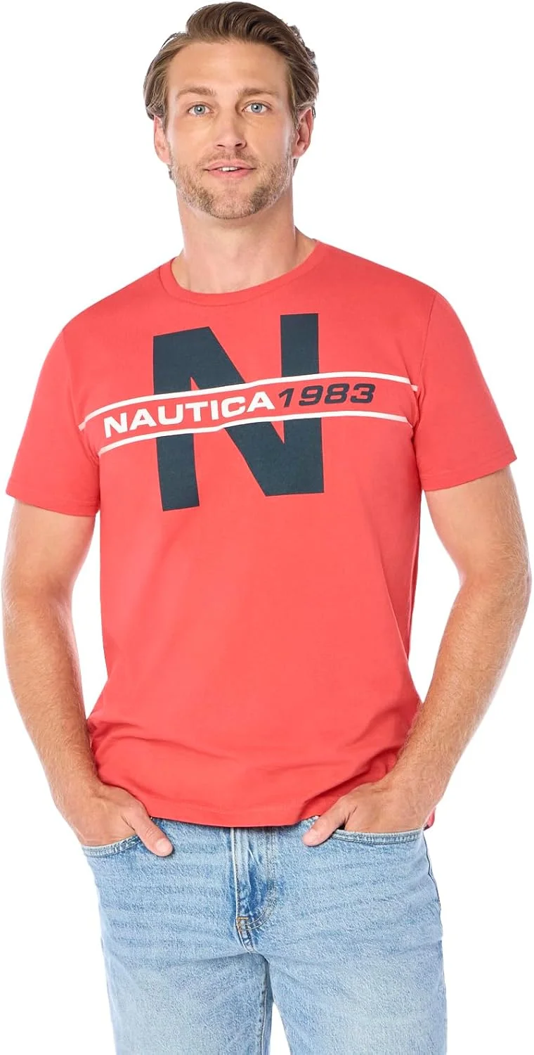 تی‌شرت آستین کوتاه مردانه ناتیکا طرح گرافیکی دریایی 100% پنبه