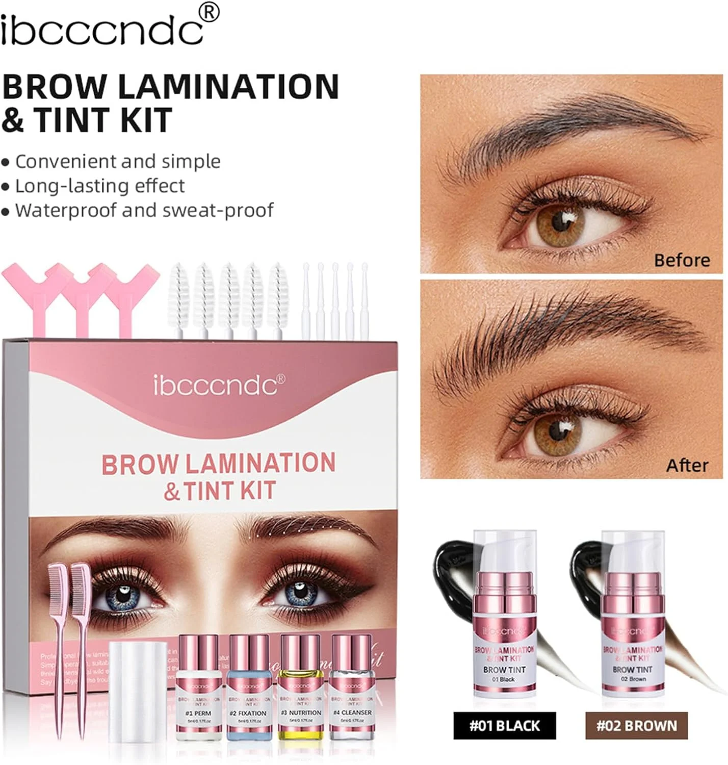 کیت لیفت و رنگ ابرو Eacam، کیت حالت دهنده و لیفت ابرو DIY برای ابروهای زیبا و ماندگار