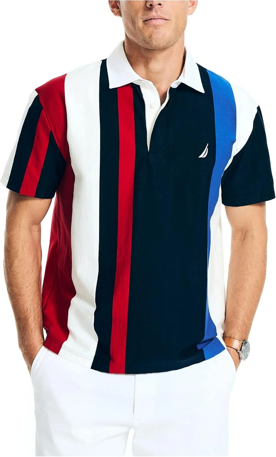 پولوشرت مردانه ناتیکا با راه راه های راگبی و برش کلاسیک