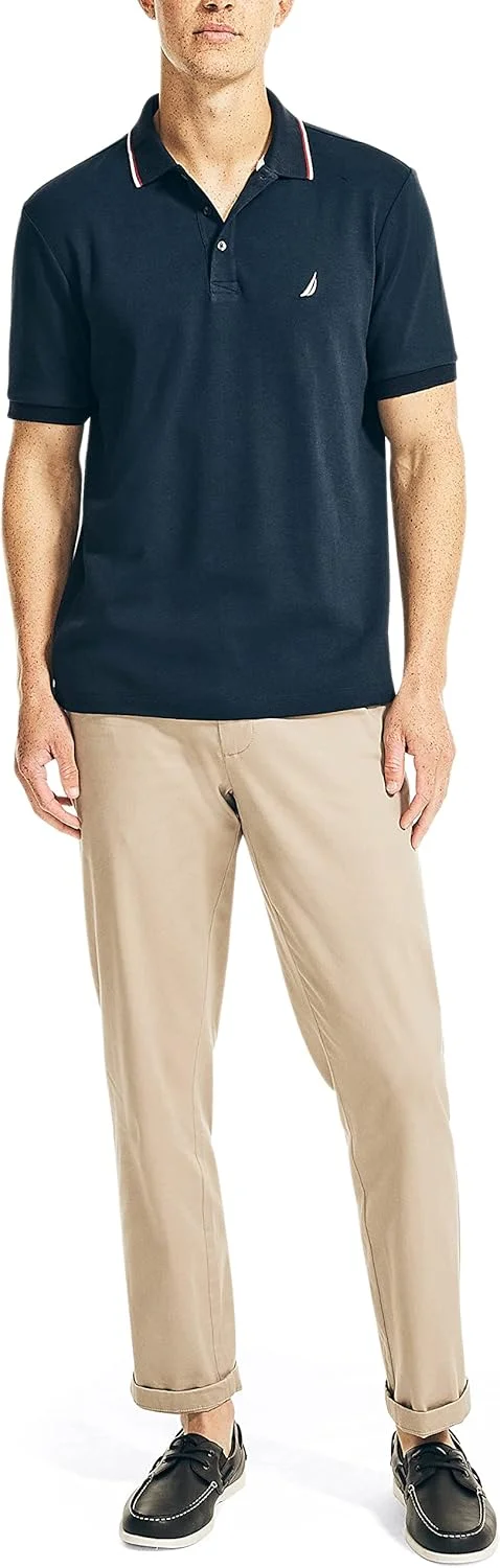 پولوشرت مردانه ناتیکا، آستین کوتاه، یقه نوک تیز، بافت نرم