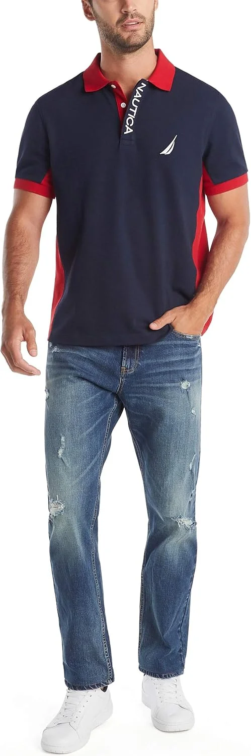 پولوشرت آستین کوتاه مردانه ناتیکا با طرح رنگی