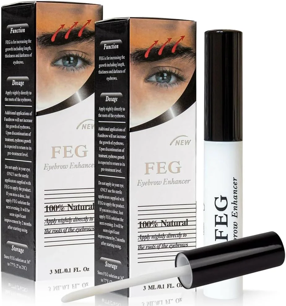محلول تقویت کننده ابرو FEG، 2 عددی | ابروهای تیره تر و ضخیم تر | غیر تحریک کننده، ایمن برای انواع پوست