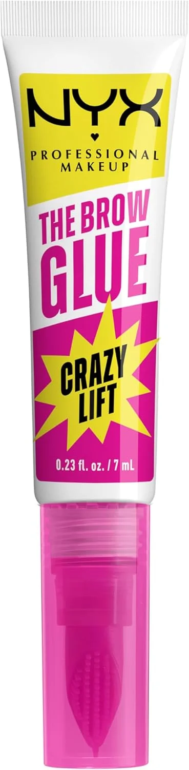 ژل حالت دهنده ابرو NYX Professional Makeup The Brow Glue Crazy Lift، ژل لمینت ابرو، ماندگاری 24 ساعته، دارای برس حالت دهنده داخلی، شفاف