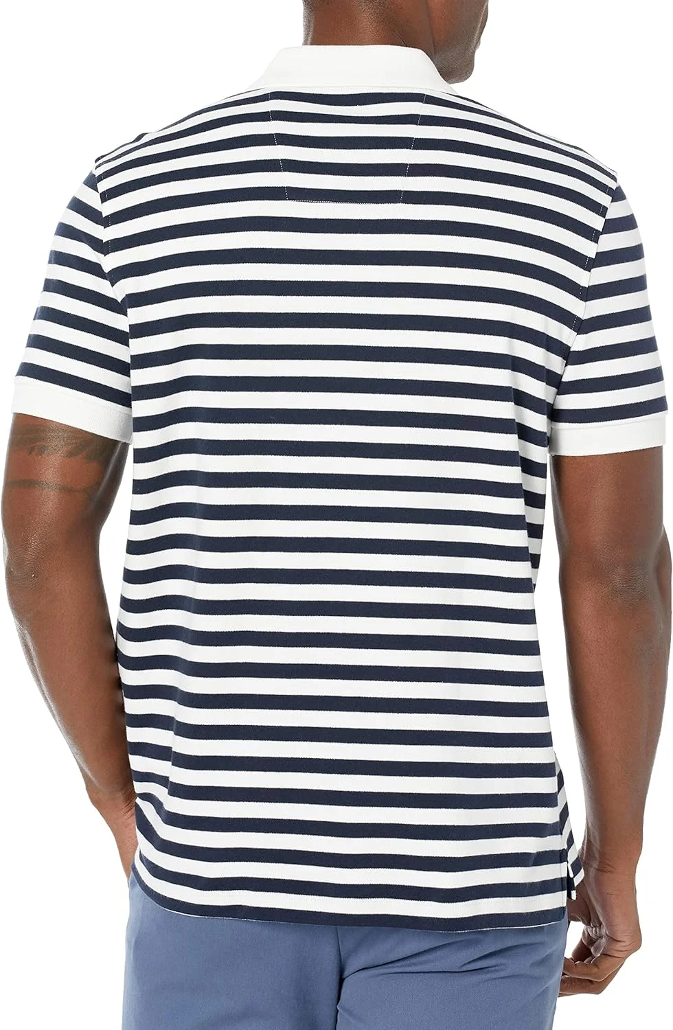 پولوشرت مردانه ناتیکا، آستین کوتاه، راه راه، بافت نرم و پنبه ۱۰۰٪