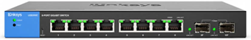سوییچ گیگابیتی مدیریتی 8 پورت لینکسیس، 2 آپ‌لینک SFP 1G، سازگار با TAA، VLAN، ظرفیت 20 گیگابیت بر ثانیه، مسیریابی استاتیک، مشکی | LGS310C-EU