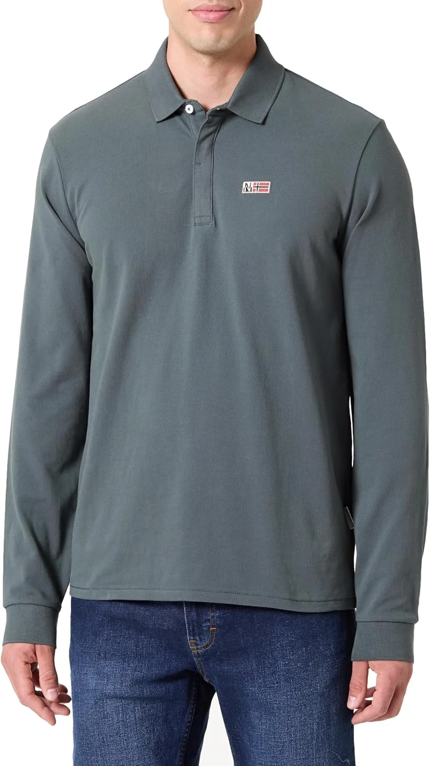 پولوشرت آستین بلند مردانه ناپاپیری مدل Evan