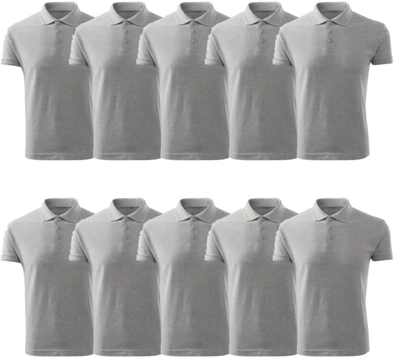 بسته 10 عددی تیشرت پولو مردانه آستین کوتاه نخی با ضخامت 220 گرم، رنگ های اصلی