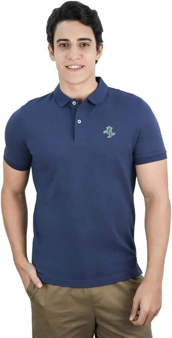 پولوشرت مردانه اسلیم فیت: پنبه لاکرا پیک با گلدوزی کوچک ناپلئونی