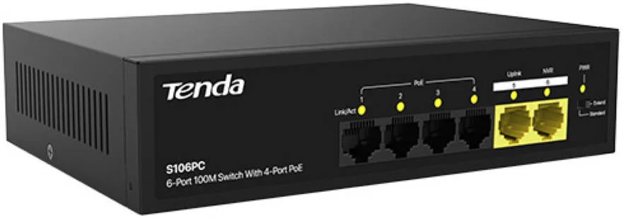 سوئیچ دسکتاپ اترنت گیگابیتی 6 پورت 10/100/1000 مگابیت بر ثانیه Tenda S106PC با بدنه فلزی و طراحی Plug-and-Play، حداکثر توان خروجی 50 وات | S106PC سوئیچ دسکتاپ اترنت گیگابیتی 6 پورت 10/100/1000 مگابیت بر ثانیه Tenda S106PC با بدنه فلزی و طراحی Plug-and-Play، حداکثر توان خروجی 50 وات | S106PC