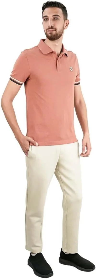 پولوشرت مردانه: مدل کلاسیک پیiqué، یقه نوک تیز، جزئیات گلدوزی شده