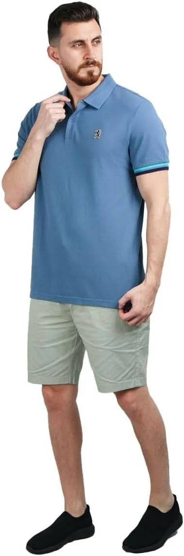 پولوشرت مردانه با فیت اسلیم و طرح گلدوزی شیر