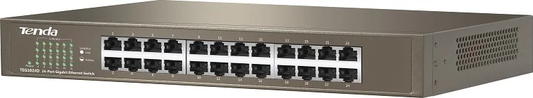 سوئیچ 24 پورت گیگابیتی اترنت Tenda TEG1024D V7.0، دارای 24 پورت 10/100/1000 Base-T، ظرفیت 48Gbps، ورودی 100-240V AC، مصرف برق کمتر از 12W | TEG1024D سوئیچ 24 پورت گیگابیتی اترنت Tenda TEG1024D V7.0، دارای 24 پورت 10/100/1000 Base-T، ظرفیت 48Gbps، ورودی 100-240V AC، مصرف برق کمتر از 12W | TEG1024D