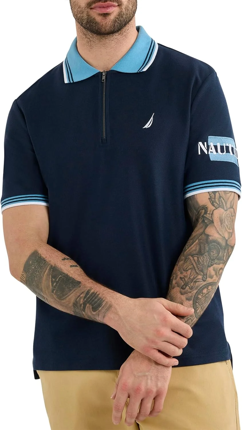 پولوشرت مردانه ناتیکا مدل N1R03000 سرمه ای تیره کلاسیک