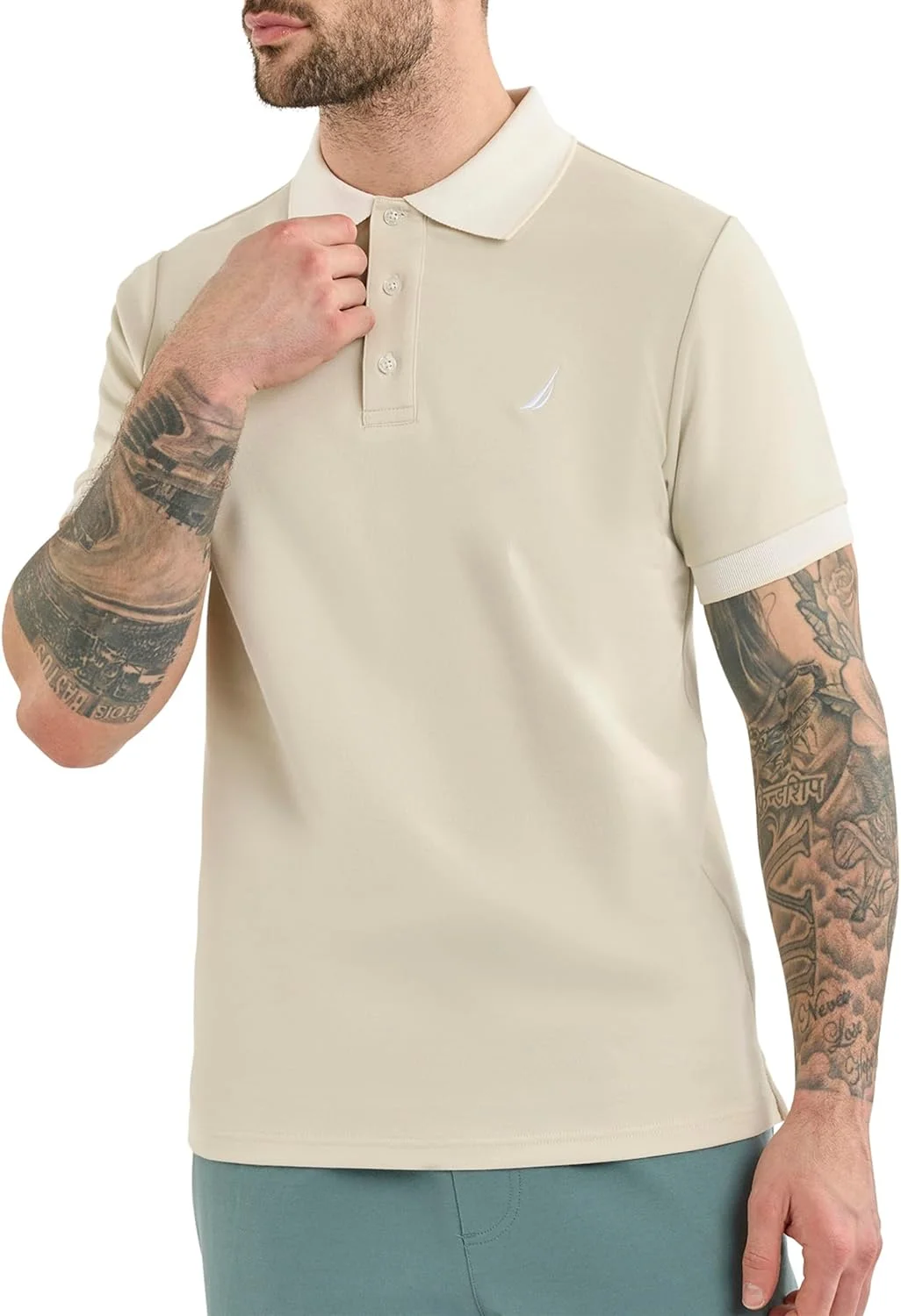 پولوشرت مردانه ناتیکا مدل N1R02986_Buff_OD کلاسیک (بسته 1 عددی)
