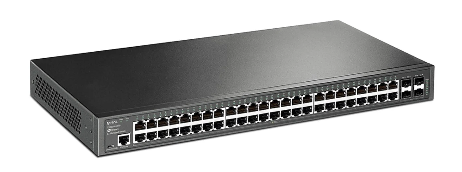 سوئیچ مدیریتی لایه 2 گیگابیتی 48 پورت TP-Link JetStream با 4 اسلات SFP گیگابیتی | T2600G-52TS(TL-SG3452)