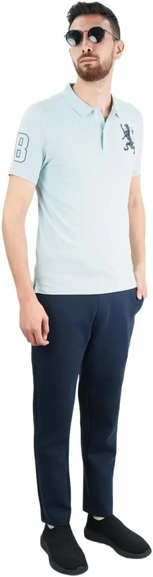 پولوشرت مردانه طرح سه بعدی شیر: فیت اسلیم، گلدوزی برجسته، پارچه پیکه مرغوب