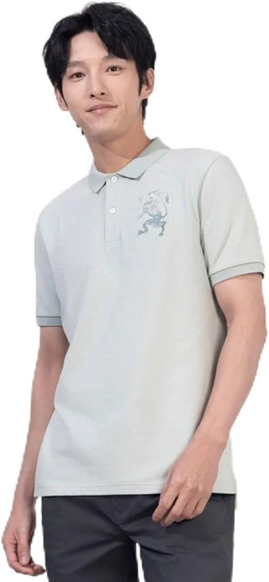 پولوشرت مردانه طرح سه بعدی شیر: فیت اسلیم، گلدوزی برجسته، پارچه پیکه مرغوب