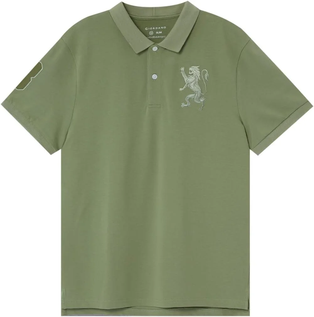 پولوشرت مردانه طرح شیر سه بعدی: فیت اسلیم، گلدوزی برجسته، پارچه پیکه مرغوب