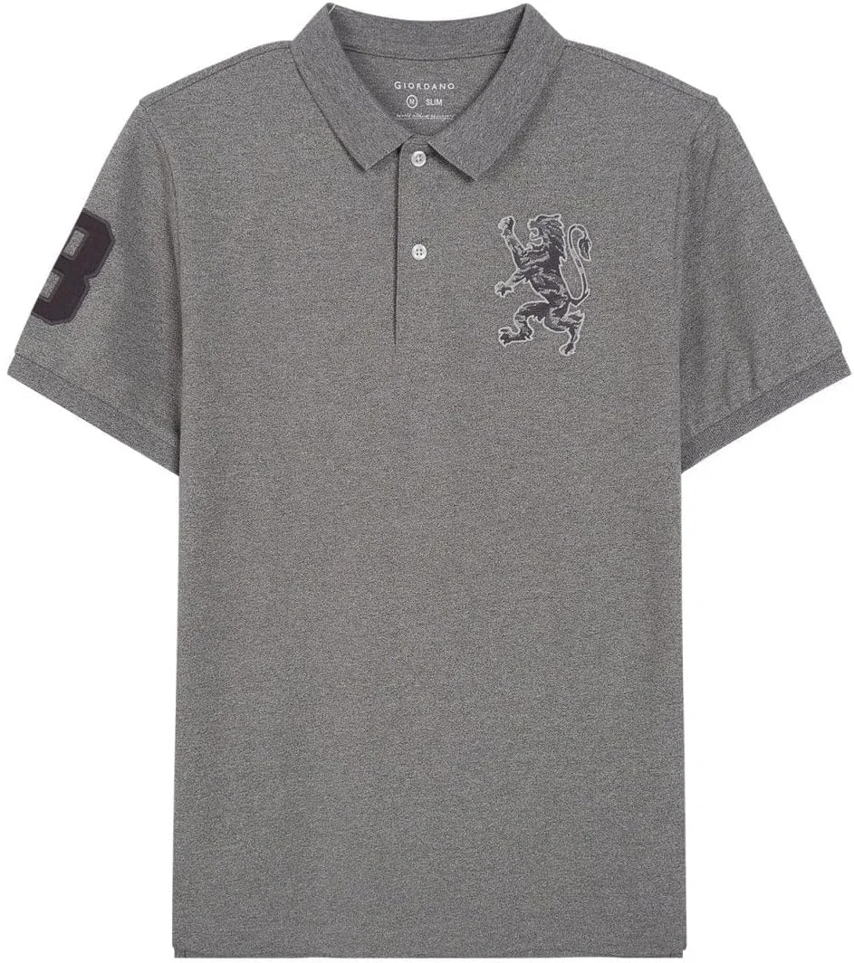 پولوشرت مردانه طرح شیر سه بعدی: فیت اسلیم، گلدوزی برجسته، پارچه پیکه ممتاز