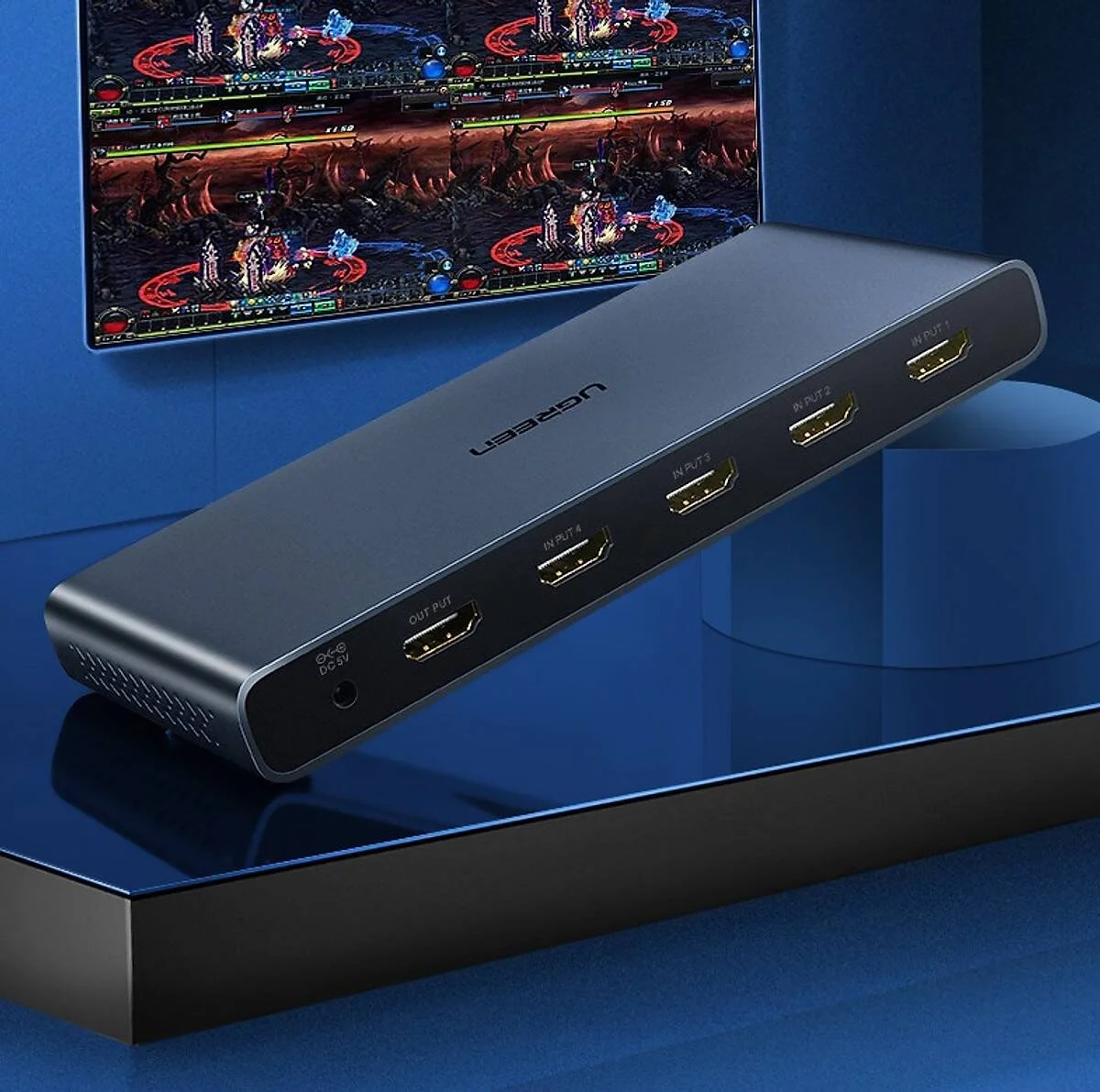 سوئیچ تقسیم کننده HDMI چهار به یک UGREEN CM201، پشتیبانی از رزولوشن تا 1920x1080P / 60Hz، نسخه HDCP1.2، مشکی | 50745 سوئیچ تقسیم کننده HDMI چهار به یک UGREEN CM201، پشتیبانی از رزولوشن تا 1920x1080P / 60Hz، نسخه HDCP1.2، مشکی | 50745