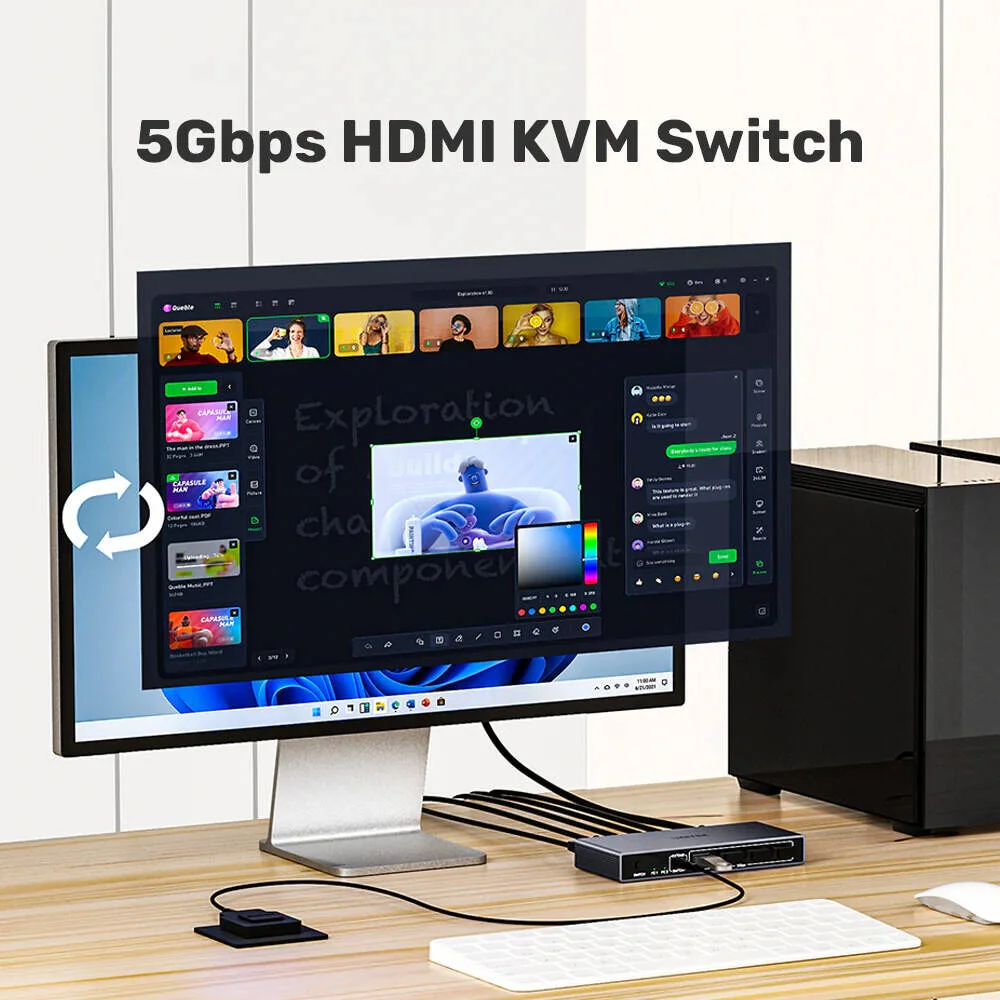 سوئیچ KVM یونیتک HDMI با سرعت 5 گیگابیت بر ثانیه، حداکثر رزولوشن 4K@60Hz، سرعت انتقال داده تا 5 گیگابیت بر ثانیه، آلیاژ آلومینیوم، نصب آسان، طول کابل 100 سانتیمتر، خاکستری فضایی | V1309AGY01-UK سوئیچ KVM یونیتک HDMI با سرعت 5 گیگابیت بر ثانیه، حداکثر رزولوشن 4K@60Hz، سرعت انتقال داده تا 5 گیگابیت بر ثانیه، آلیاژ آلومینیوم، نصب آسان، طول کابل 100 سانتیمتر، خاکستری فضایی | V1309AGY01-UK