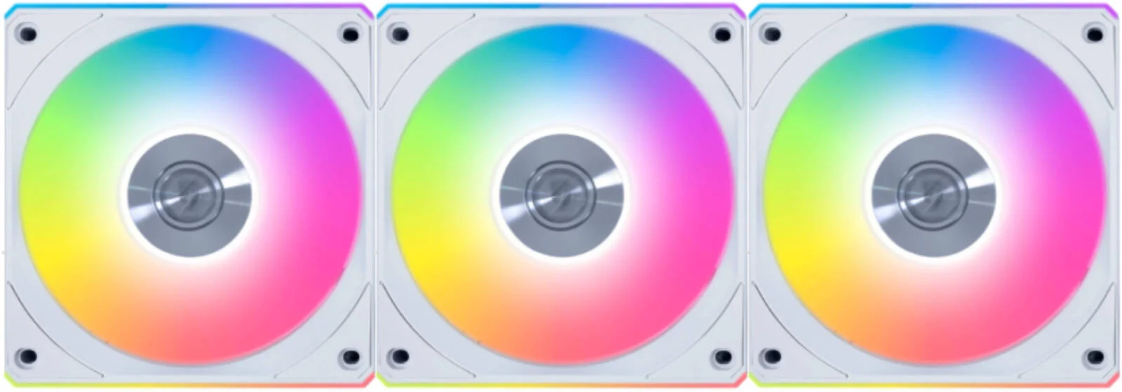 فن کامپیوتر بی سیم Lian-Li UNI FAN CL، سایز فن 120 میلی متر، سرعت فن 2150 دور در دقیقه، جریان هوای 77.34 CFM، نوع بلبرینگ FDB، جنس PBT / PC / آلومینیوم، بسته 3 عددی، سفید | 12CL1W3W