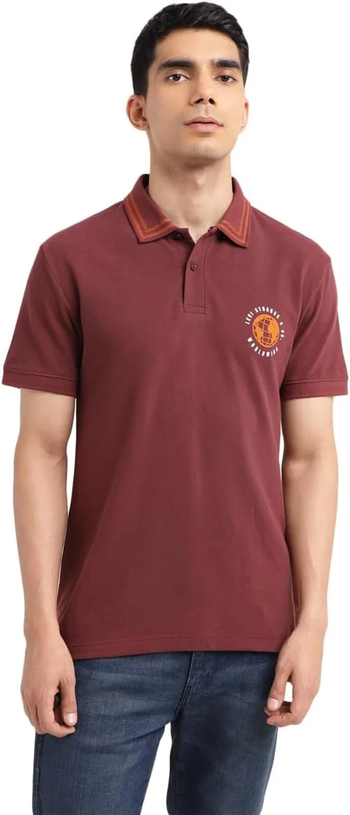 تی شرت پولو مردانه لیوایز مدل A8401-0002، قرمز ماهگونی، سایز M