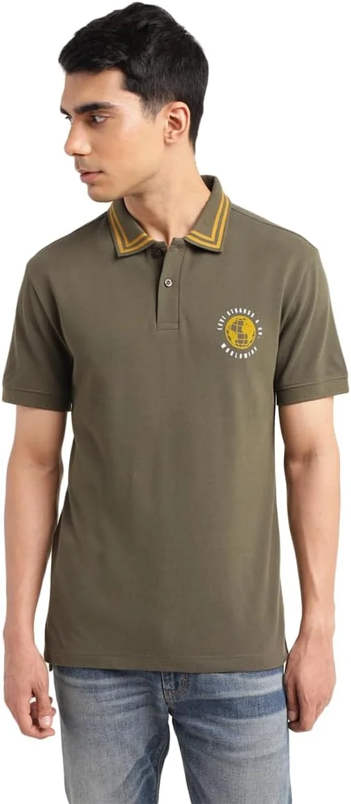 تی شرت پولو مردانه Levi's مدل Slim Fit، سبز، سایز M