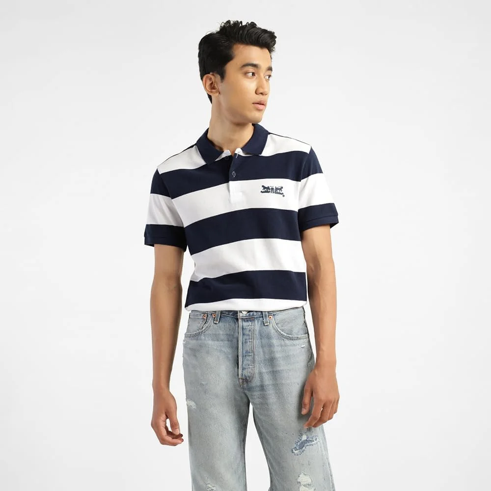 تی شرت پولو مردانه Levi's با راه راه های متضاد