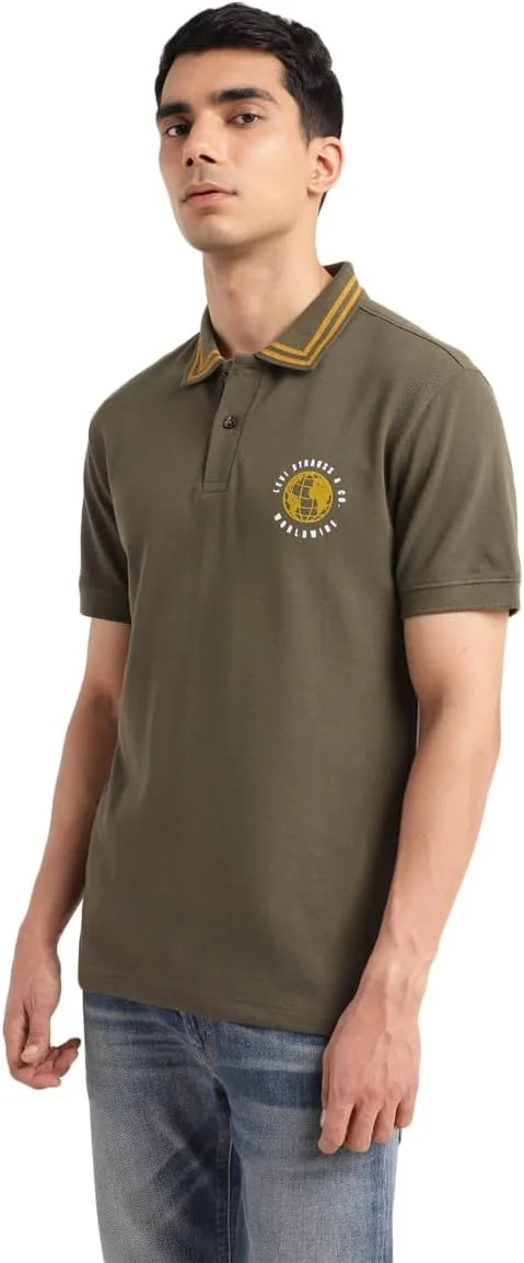 تی شرت پولو مردانه Levi's مدل Slim Fit، سبز، سایز M