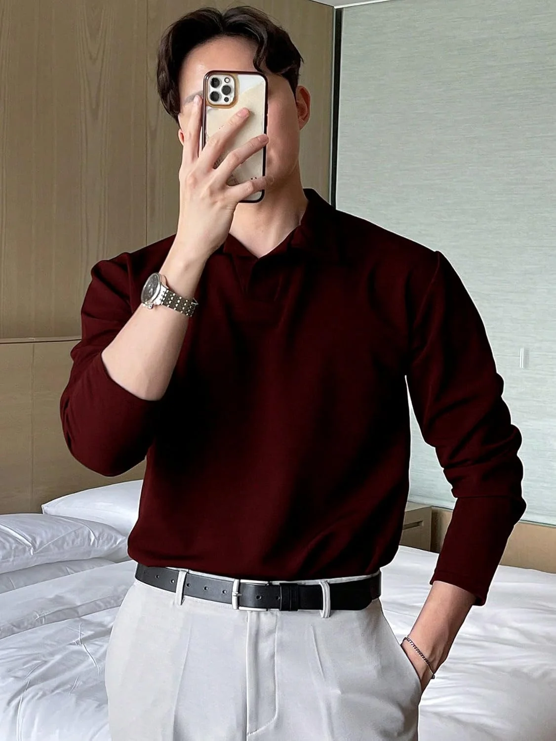 تی شرت پولو آستین بلند مردانه مدرن Leriya Fashion LF-MT-1110 تی شرت پولو آستین بلند مردانه مدرن Leriya Fashion LF-MT-1110