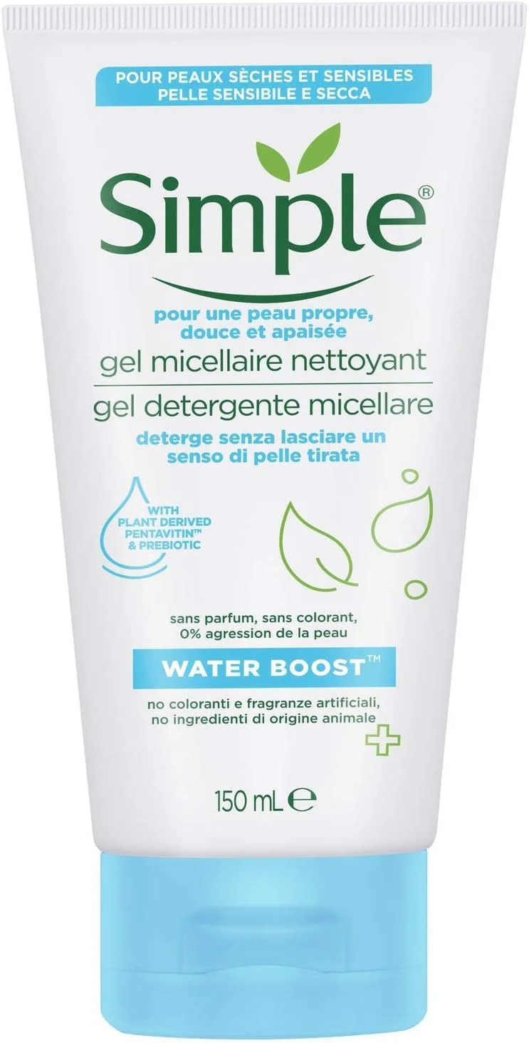 ژل شستشوی صورت آبرسان سیمپل واتر بوست، مناسب پوست حساس، میسلار، پاک کننده عمقی پوست، 150 میلی لیتر ژل شستشوی صورت آبرسان سیمپل واتر بوست، مناسب پوست حساس، میسلار، پاک کننده عمقی پوست، 150 میلی لیتر
