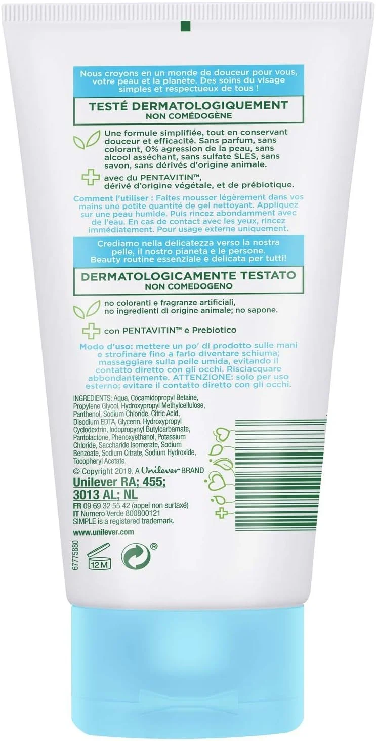 ژل شستشوی صورت آبرسان سیمپل واتر بوست، مناسب پوست حساس، میسلار، پاک کننده عمقی پوست، 150 میلی لیتر ژل شستشوی صورت آبرسان سیمپل واتر بوست، مناسب پوست حساس، میسلار، پاک کننده عمقی پوست، 150 میلی لیتر