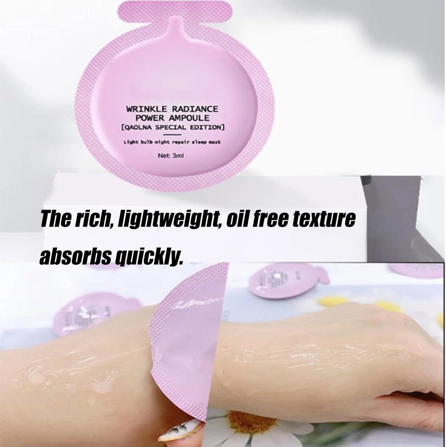 ماسک صورت کلاژن سفت کننده، ماسک سفت کننده کلاژن مراقبت از پوست، ماسک صورت خواب بدون شستشو، کرم ژل مرطوب کننده ضد پیری و سفت کننده ضروری، ماسک صورت ضد چروک (3 جعبه)