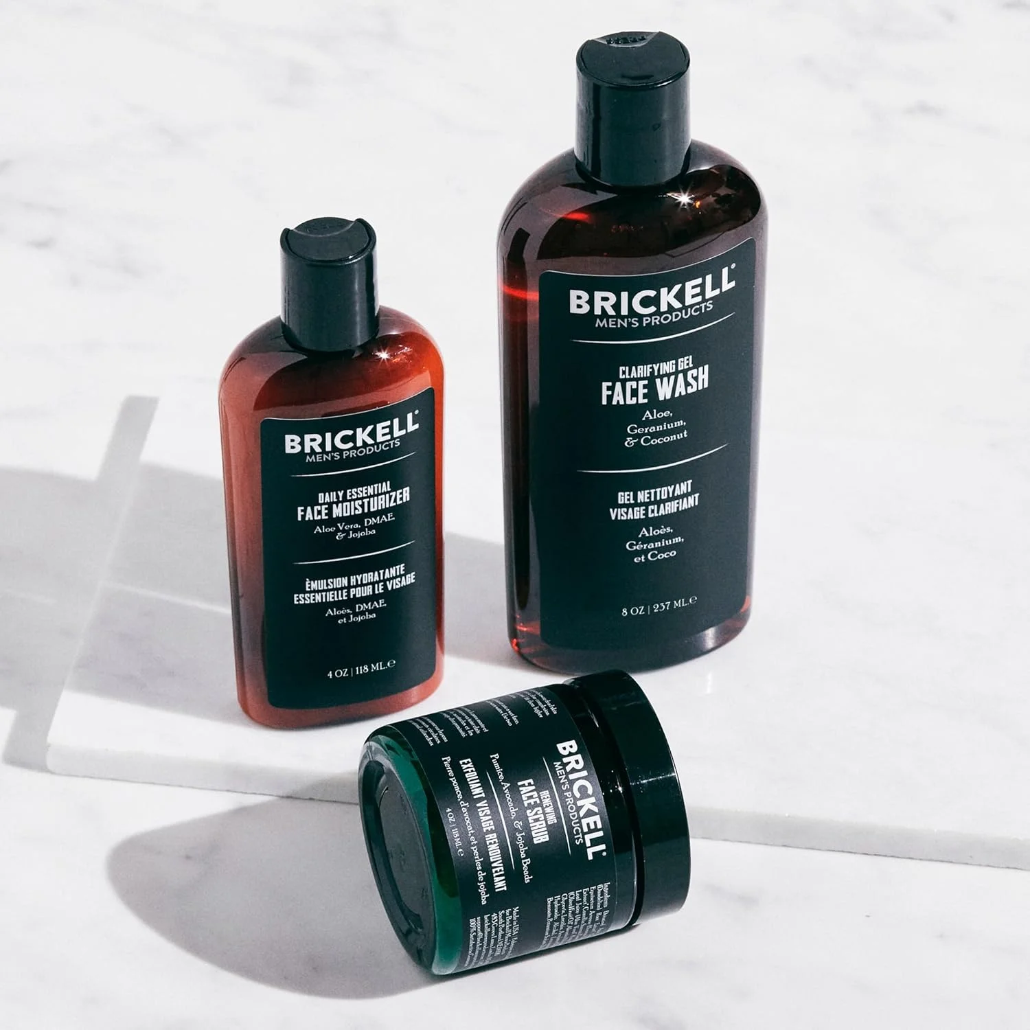 محصولات مراقبت پیشرفته روزانه صورت آقایان بریکل I ژل شستشوی صورت، لایه بردار صورت، لوسیون مرطوب کننده صورت، روتین معطر طبیعی و ارگانیک، چند منظوره