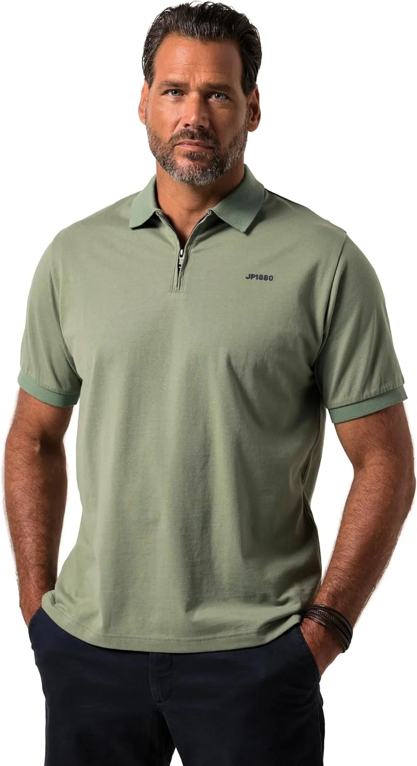 پولوشرت آستین کوتاه مردانه JP1880، زیپ دار، تا سایز 8 ایکس لارج