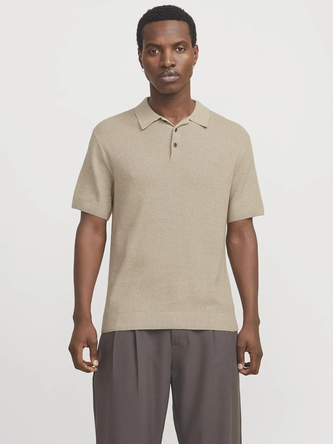 پولو بافتنی آستین کوتاه مردانه جک اند جونز مدل Jprcccooper (تک عددی)