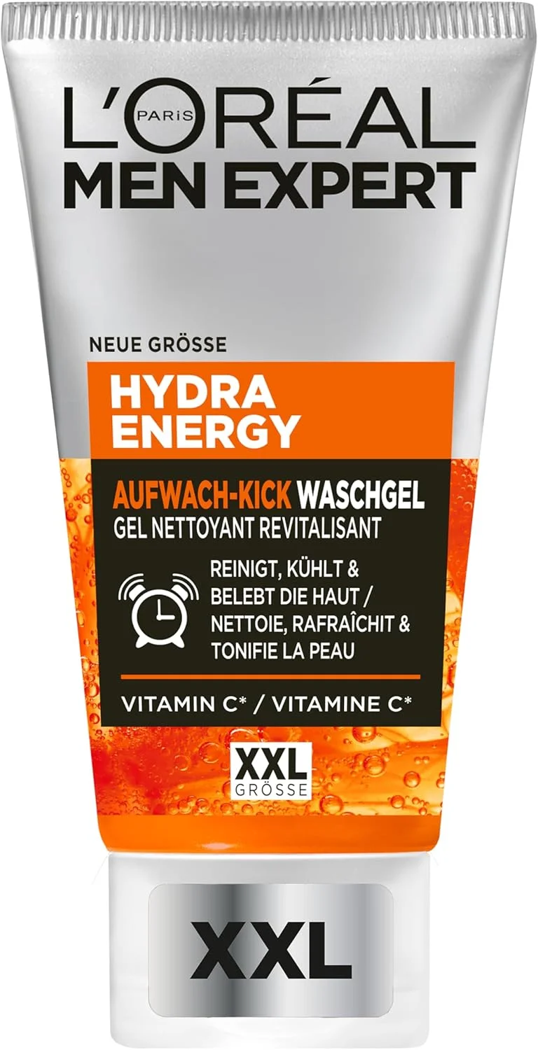 ژل شستشوی صورت مردانه لورآل مدل Men Expert XXL، احیا کننده پوست خسته، ژل شستشوی طراوت بخش صورت برای مردان حاوی گوارانا و ویتامین C، Hydra Energy، 1 عدد 150 میلی لیتر ژل شستشوی صورت مردانه لورآل مدل Men Expert XXL، احیا کننده پوست خسته، ژل شستشوی طراوت بخش صورت برای مردان حاوی گوارانا و ویتامین C، Hydra Energy، 1 عدد 150 میلی لیتر