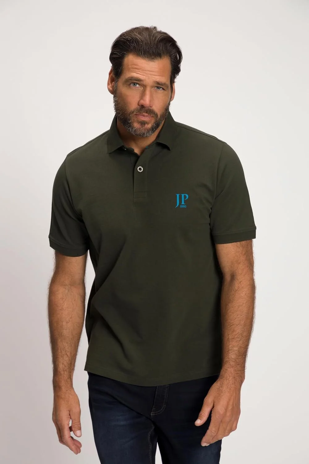JP 1880 تیشرت پولو مردانه سایز بزرگ مدل Piquee 1/2 Dp